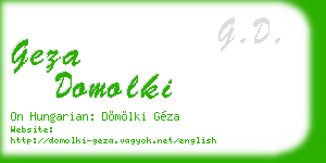 geza domolki business card